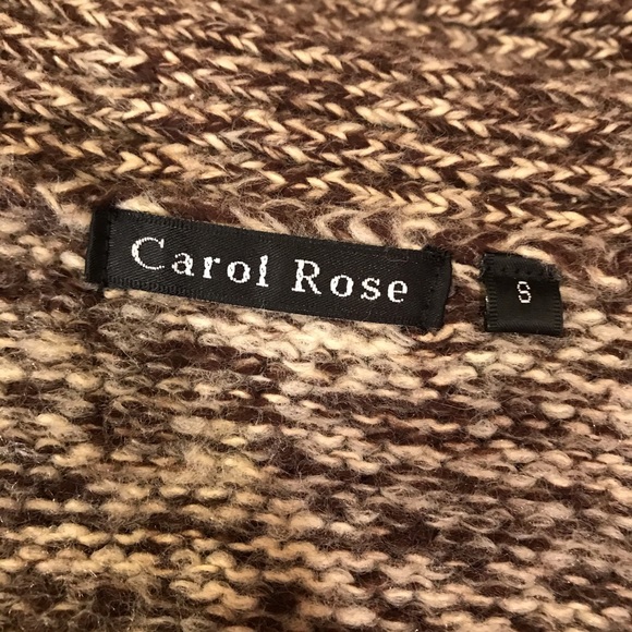 Carol Rose Cardigan Sweater Womens Size Small Shades of Brown Pockets - Picture 12 of 14
